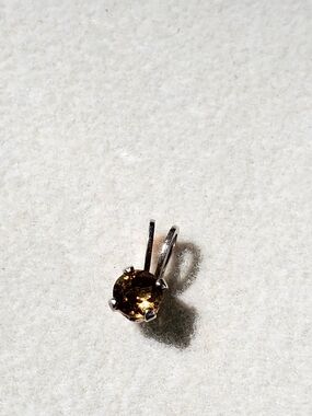 Petite Sterling Silver Citrine Solitaire Pendant
